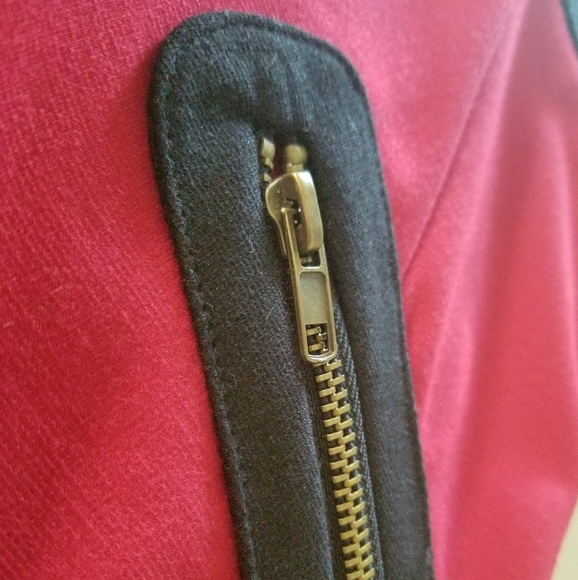Red dress zipper shoulder size 6 black gold crew - Picture 5 of 5